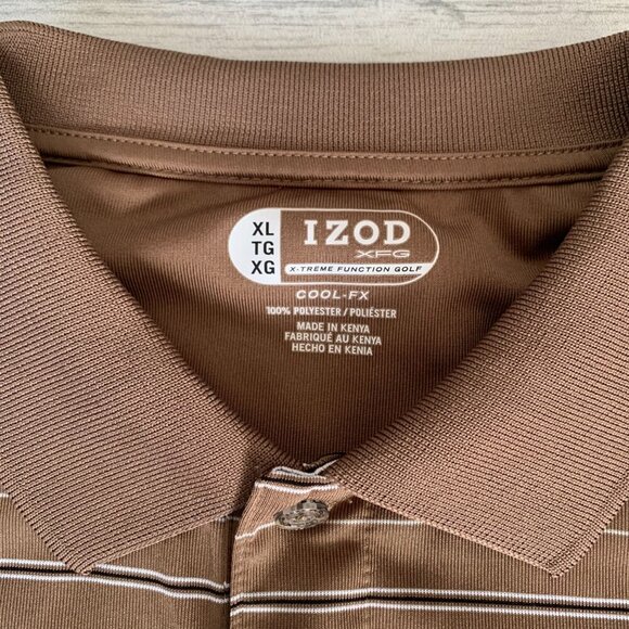 Izod XFG Striped Print Golf Polo Shirt - Picture 3 of 7